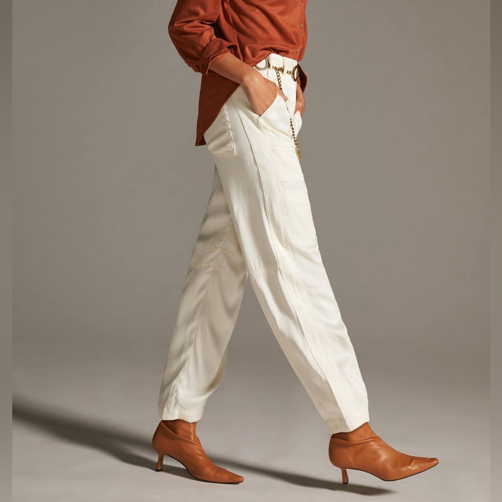 Anthropologie Cream Ankle Pants - Picture 3 of 9